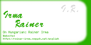 irma rainer business card